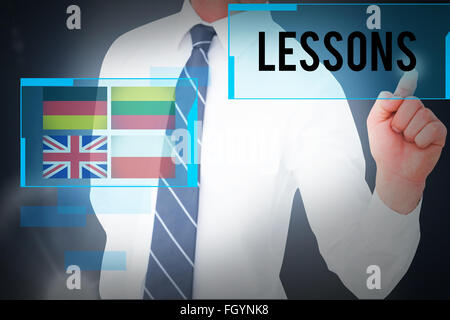 Leçons contre fond bleu Banque D'Images