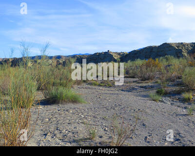 Dans les roches du désert de Tabernas dans la province d'Almeria Andalousie Espagne Banque D'Images