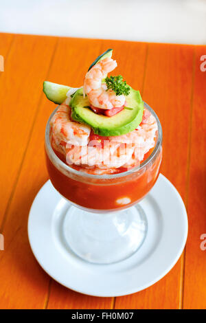 Cocktail de crevettes mexicaine, "Style Campechana' Banque D'Images