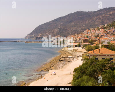 Km 138, l'île de Lesbos, au nord-ouest de la mer Égée, Grèce, Europe Banque D'Images