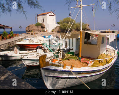 Sykamineas Skala, l'île de Lesbos, au nord-ouest de la mer Égée, Grèce, Europe Banque D'Images