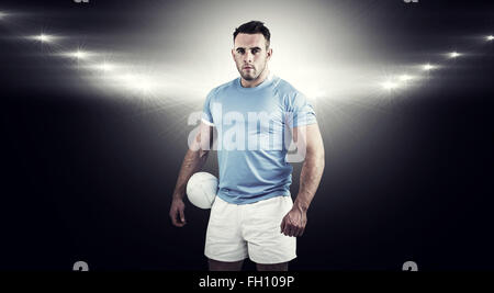 Image composite de rugby player looking at camera Banque D'Images
