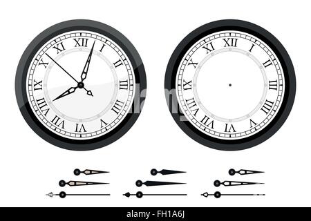 Horloge avec chiffres arabes pliés romain Illustration de Vecteur