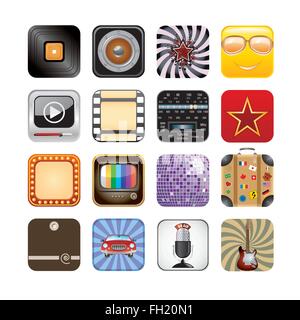 icônes app rétro Illustration de Vecteur