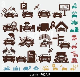 icônes de voitures Illustration de Vecteur