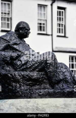 Statue de Sir Winston Churchill, Westerham, dans le Kent. L'Angleterre. UK Banque D'Images