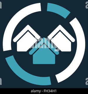 Immo icône diagramme d'une entreprise ensemble bicolore Banque D'Images