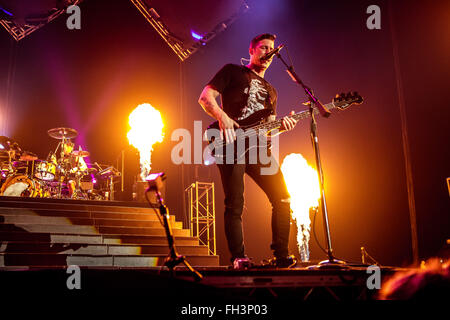 Dublin, Irlande, 16 février,All Time Low à l'arène 3,à Dublin, le 16 février à Dublin, Irlande Banque D'Images