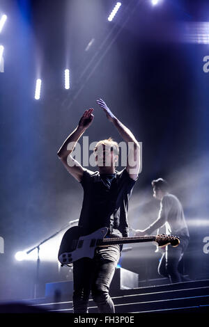 Dublin, Irlande, 16 février,All Time Low à l'arène 3,à Dublin, le 16 février à Dublin, Irlande Banque D'Images