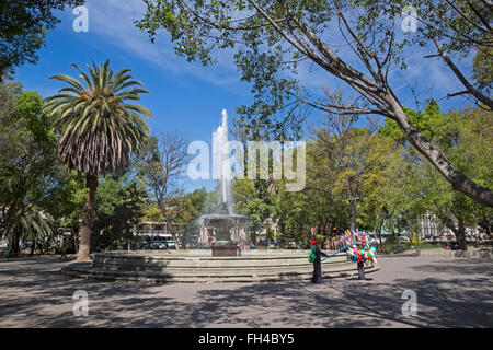 Oaxaca, Mexique - une fontaine à El Llano park. Banque D'Images