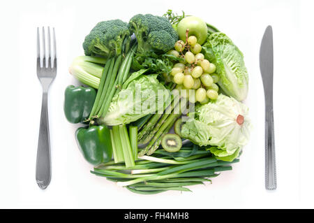 Fruits et légumes vert concept alimentation saine Banque D'Images