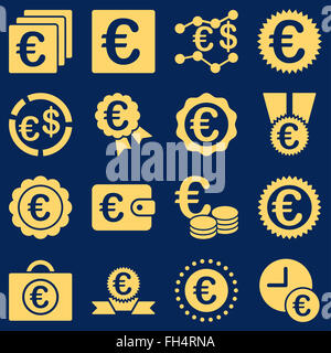 Euro affaires bancaires et outils service icons Banque D'Images