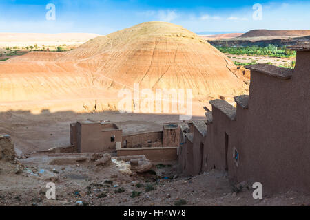 Une partie du château de Ait Benhaddou, une ville fortifiée, l'ancien chemin de caravane Sahara à Marrakech. UNESCO World Heritage, M Banque D'Images