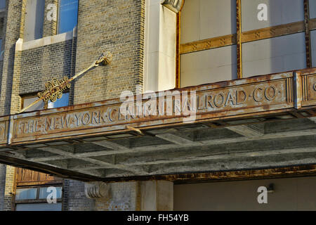 New York Central Railroad Co. par l'entrée de l'ancien terminal de train à Buffalo, NY Banque D'Images