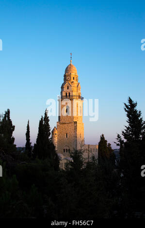 L'Abbaye de la Dormition de la tour de l'horloge à Jérusalem, Israël Banque D'Images