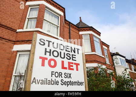 Student House soit par le signe extérieur d'une chambre Banque D'Images