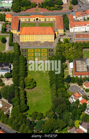 Vue aérienne, l'Université Osnabrück jardin du château, parc du château, Château, Osnabrück, Basse-Saxe, Allemagne, Europe, vue aérienne, Banque D'Images