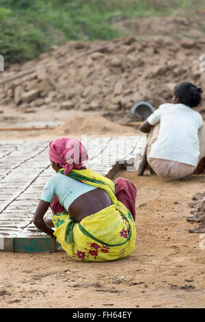 L'Inde, le Tamil Nadu, Pondichéry aera. La vie rurale dans les petits villages, la pauvreté Banque D'Images