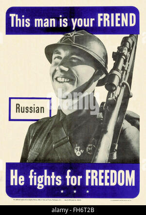 Cet homme est votre ami - Russe - Affiches de propagande DE LA SECONDE GUERRE MONDIALE - États-Unis Banque D'Images