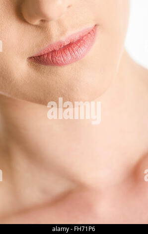 Close up of a beautiful young woman's lips Banque D'Images