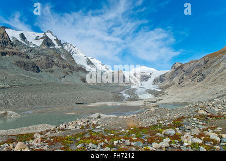 Pasterze glacier du Grossglockner et Sandersee et Lake, High Tauern, Carinthie, Autriche Banque D'Images