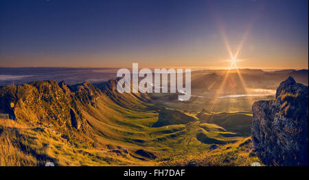 Le point de vue de l'aube du Te Mata Peak à Napier, Nouvelle-Zélande Banque D'Images