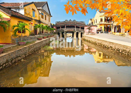 Pont japonais à Hoi An. Vietnam, UNESCO World Heritage Site. Banque D'Images