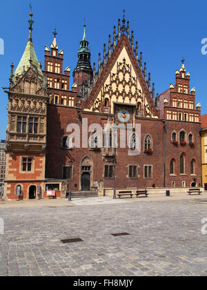 Ancien hôtel de ville de Wroclaw, Pologne. Banque D'Images