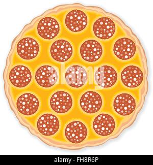 Délicieuse pizza isolé sur fond blanc. Illustration de Vecteur