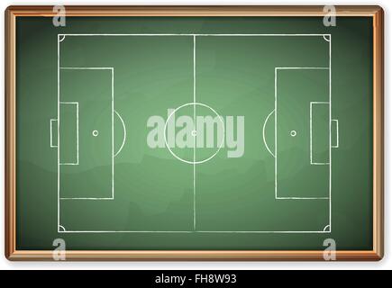 Plan du champ de sport sur tableau noir. Illustration de Vecteur