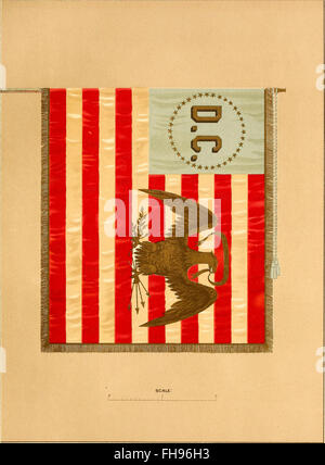 Drapeaux de l'armée des États-Unis a effectué au cours de la guerre de la rébellion, 1861-1865, pour désigner le siège des différentes armées, corps d'armée, divisions et brigades (1887) Banque D'Images