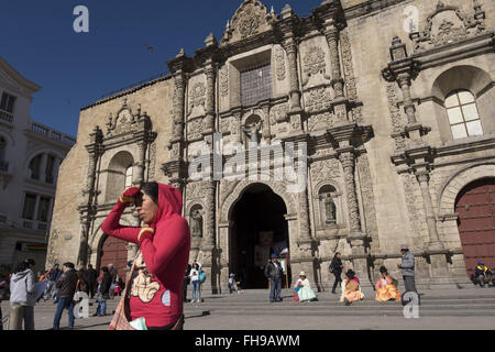 Basilique de San Francisco, Communauté andine de style baroque, construit entre le xvie et le xviiie siècle. La Paz Banque D'Images