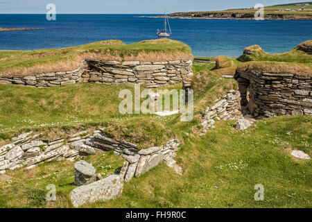 Village néolithique à Baie de Skaill Orkney Islands UK Banque D'Images