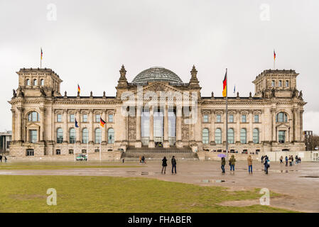 Vue de la façade du Reichstag à Berlin, Allemagne Banque D'Images