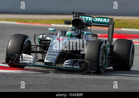 Montmelo, Espagne. 23 Février, 2016. De Nico Rosberg. L'écurie Mercedes. La formule 1 jours de test sur le circuit de Catalunya. Montmelo, Espagne. 23 février 2016 Crédit : Miguel Aguirre Sánchez/Alamy Live News Banque D'Images
