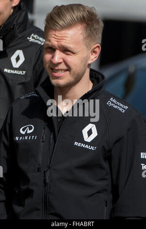 Montmelo, Espagne. 23 Février, 2016. Magnussen du pilote. Renault F1 Team. La formule 1 jours de test sur le circuit de Catalunya. Montmelo, Espagne. 23 février 2016 Crédit : Miguel Aguirre Sánchez/Alamy Live News Banque D'Images