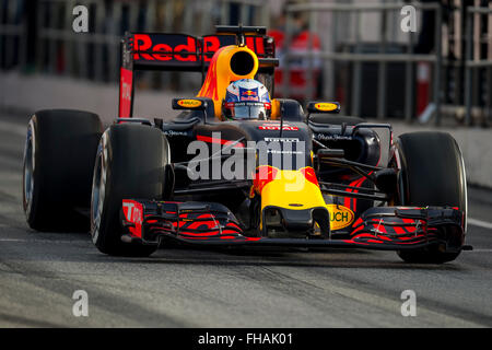 Daniel Ricciardo. Le Team Red Bull Racing. La formule 1 jours de test sur le circuit de Catalunya. Montmelo, Espagne. Le 23 février, 201 Banque D'Images