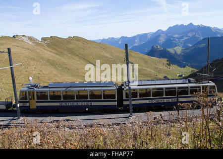 Train de montagne de Rochers de Naye Montreux Suisse Banque D'Images