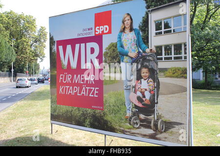 Affiche électorale du parti SPD à Bonn, Allemagne, 2013 Banque D'Images