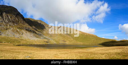 Llyn Dyfi, source de la rivière Dyfi qui se trouve en dessous du sommet de l'abrie Banque D'Images