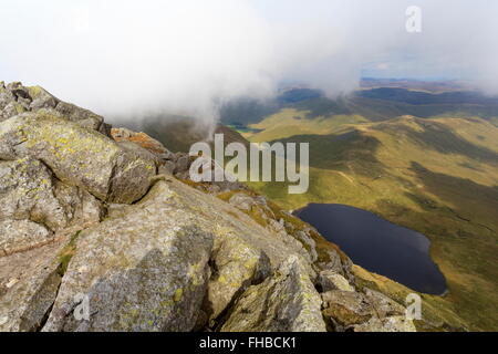 Llyn Dyfi, source de la rivière Dyfi qui se trouve en dessous du sommet de l'abrie Banque D'Images