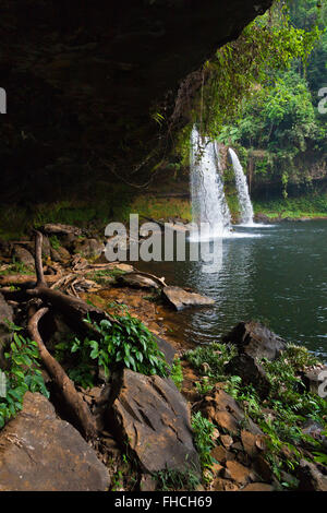 L'CHAMPEE Cascade est situé sur le PLATEAU DES BOLAVENS près de Pakse, LAOS DU SUD - Banque D'Images