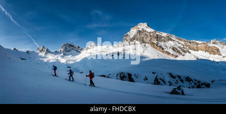 L'Italie, Rhemes-Notre-Dame, Benevolo, ski de haute montagne Banque D'Images