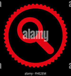 Vous pouvez télévision couleur rouge icône timbre rond Banque D'Images