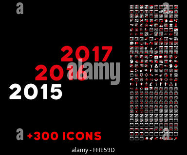 De 2016 à 2017 ans Icon Banque D'Images