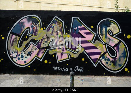 Des murs couverts de graffitis dans la région de Barrio del Carmen, Valencia Espagne Banque D'Images