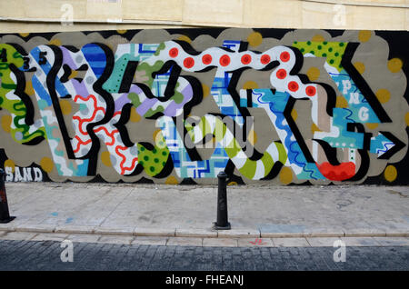 Des murs couverts de graffitis dans la région de Barrio del Carmen, Valencia Espagne Banque D'Images