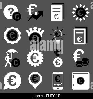 Euro affaires bancaires et outils service icons Banque D'Images