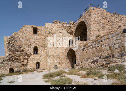 Les ruines de l'historique château de Kerak, Royaume hachémite de Jordanie, Moyen-Orient. Banque D'Images