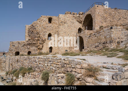 Les ruines de l'historique château de Kerak, Royaume hachémite de Jordanie, Moyen-Orient. Banque D'Images